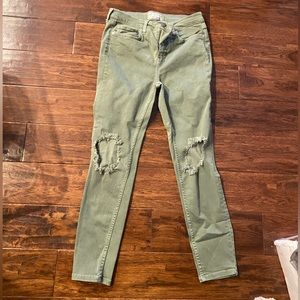 Free People army green capris
